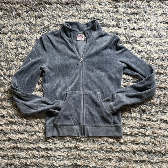 Juicy Couture Jackets & Blazers - Juicy Couture Charcoal Velour Jacket Size S